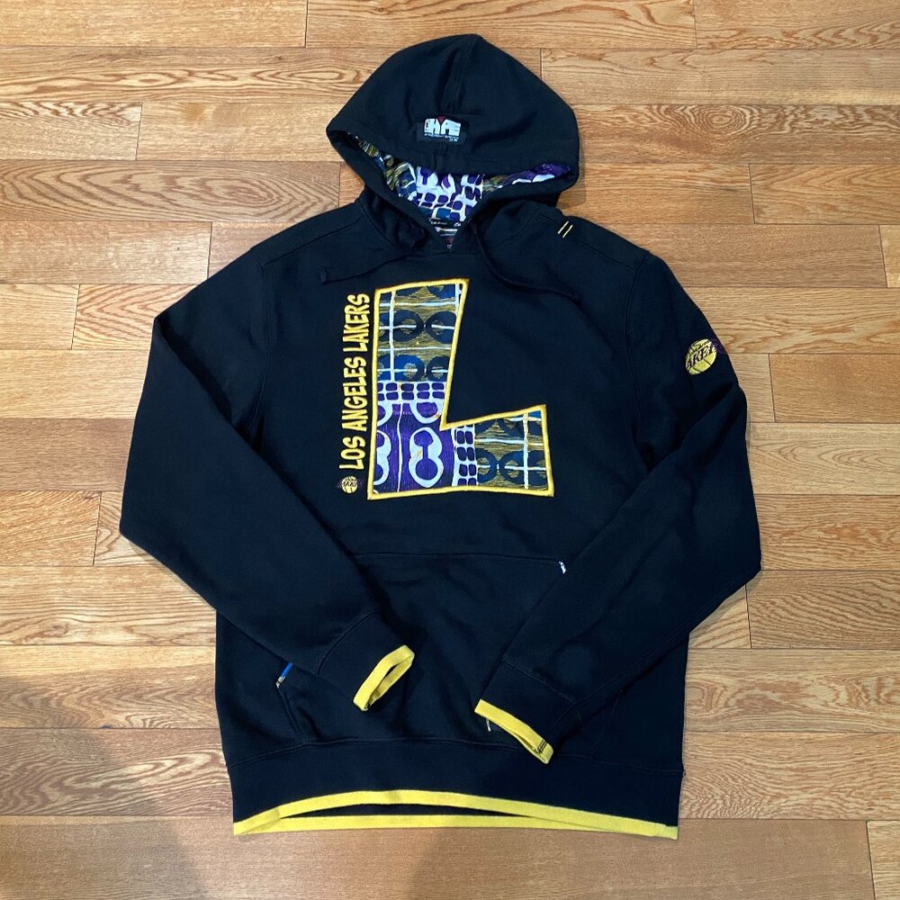 Two Hype x NBA Lab Hoodie Los Angeles Lakers 90's Kente Letter Sweatshirt Small